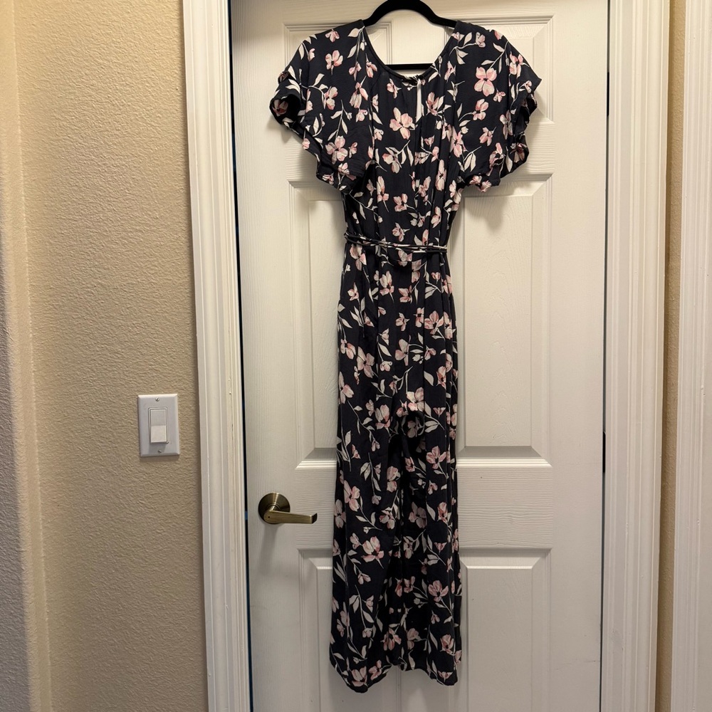 Floral Blue and Pink floral Romper